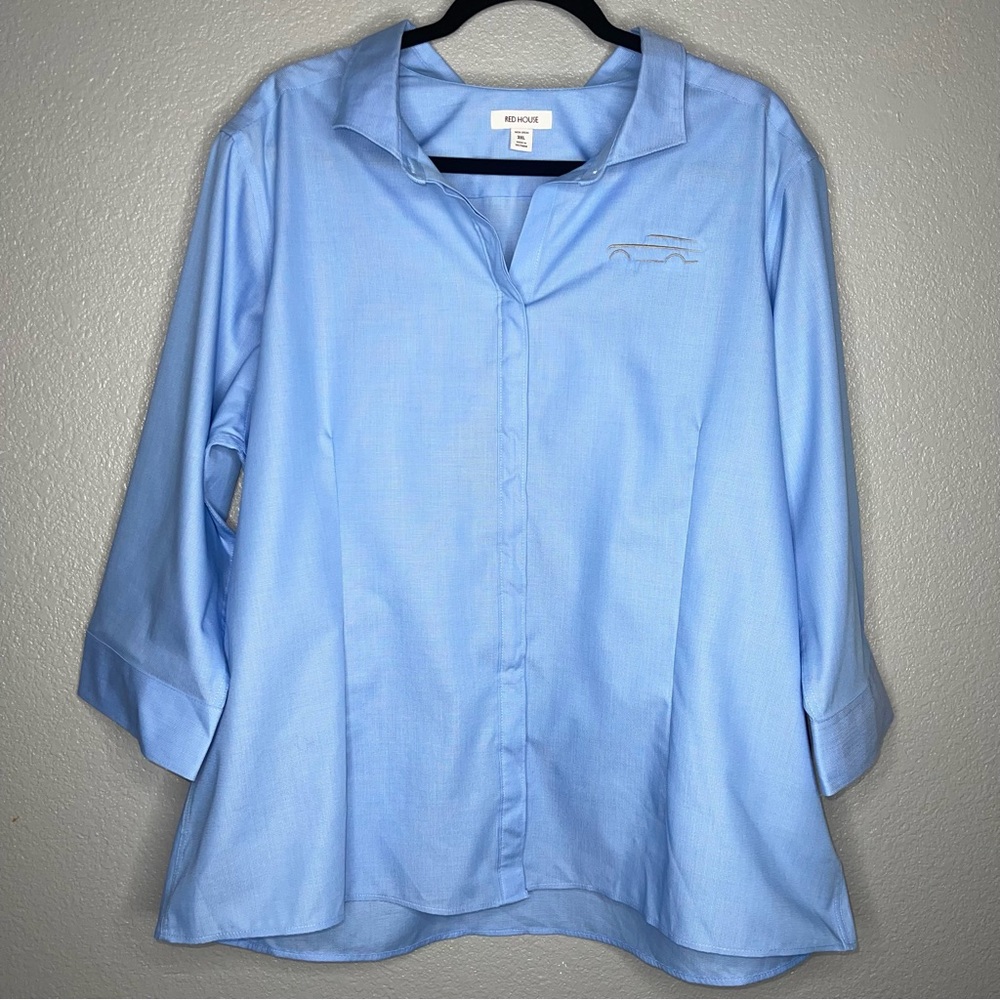 Red House Blue button down shirt- 3X